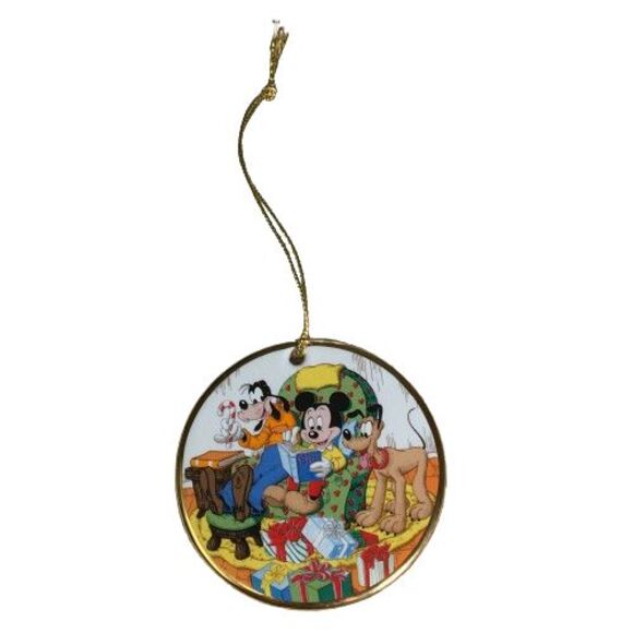 Disney Grolier Tis the Season “The Night Before Christmas” Ornament Mickey Goofy - Picture 2 of 3